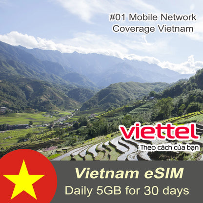Viettel eSIM Daily 5GB For 30 Days