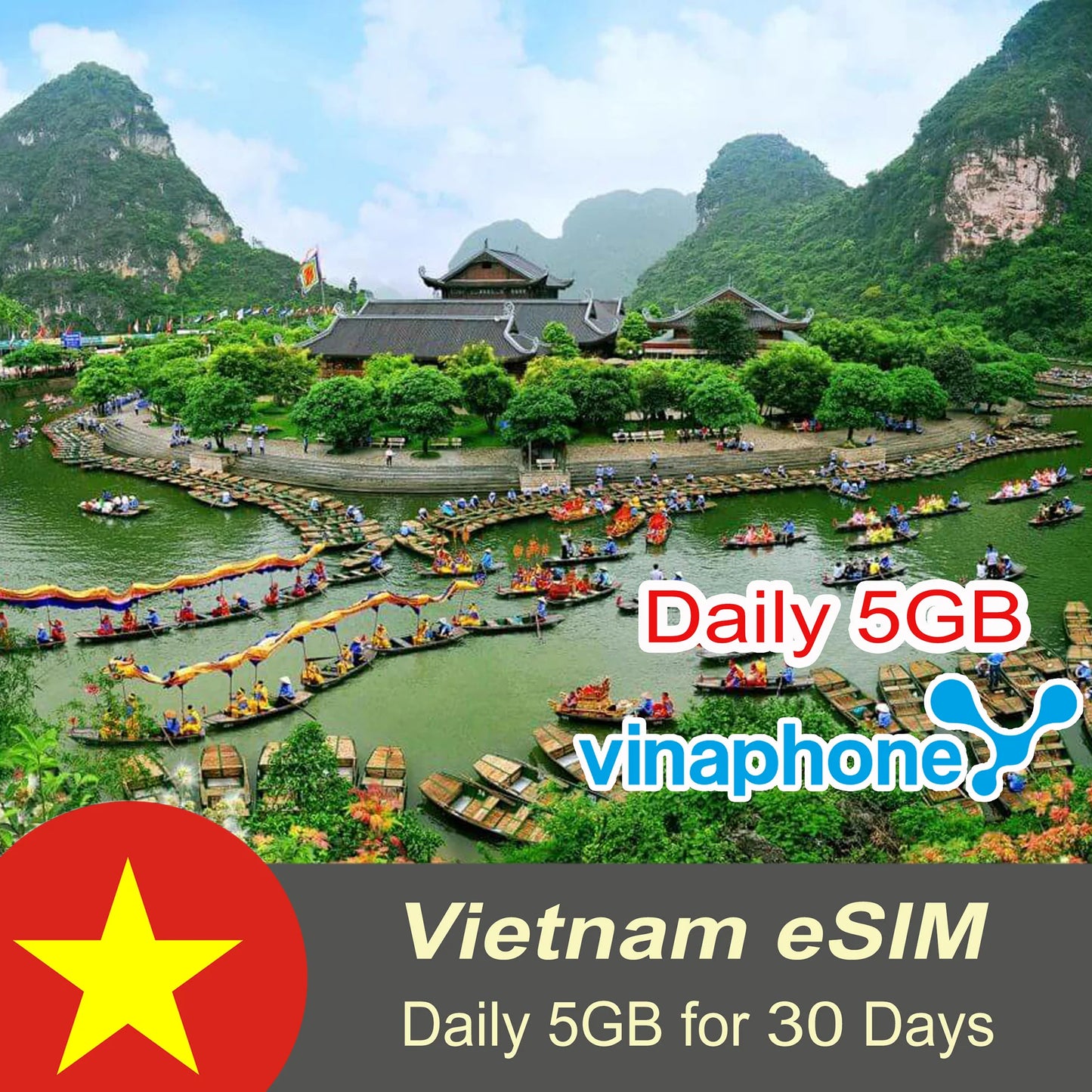 Vinaphone eSIM Daily 5GB For 10 - 15 - 30 Days