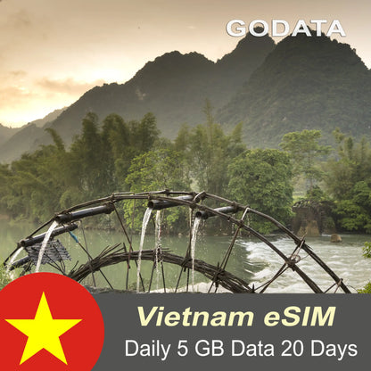 Vietnam eSIM - GODATA Daily 5 GB Data For 20 days | Vietnamobile
