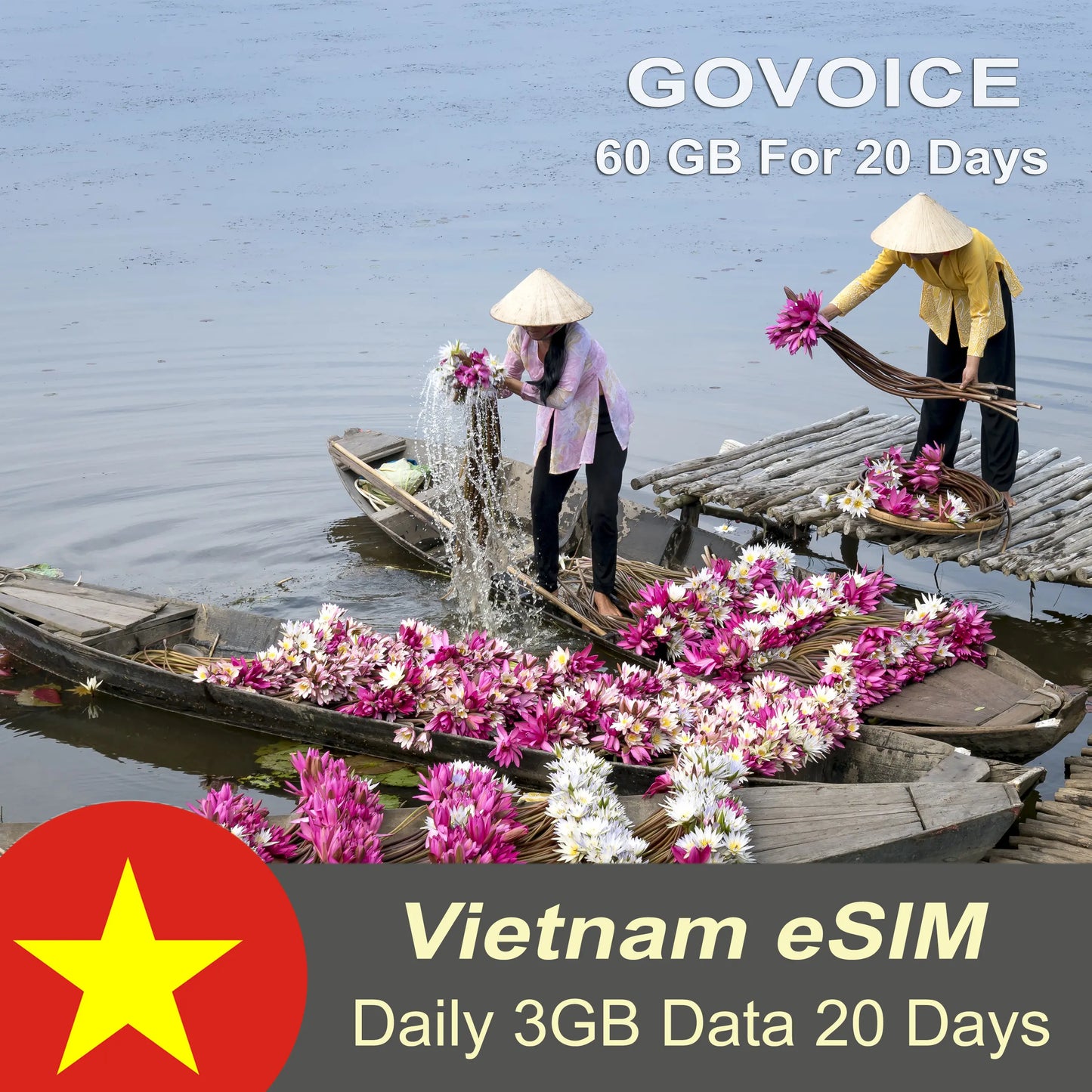 Vietnam eSIM - GOVOICE Daily 3 GB Data + Free Calls For 20 days | Vietnamobile