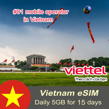 Viettel eSIM Daily 5GB For 15 Days