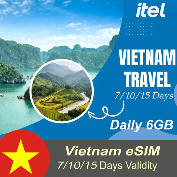 eSIM Vietnam for Tourist Daily 6GB For 7-10-15 Days