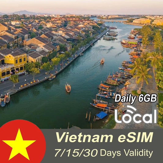 Vietnam Local eSIM For 7-15-30 Days | Up to 6GB/day