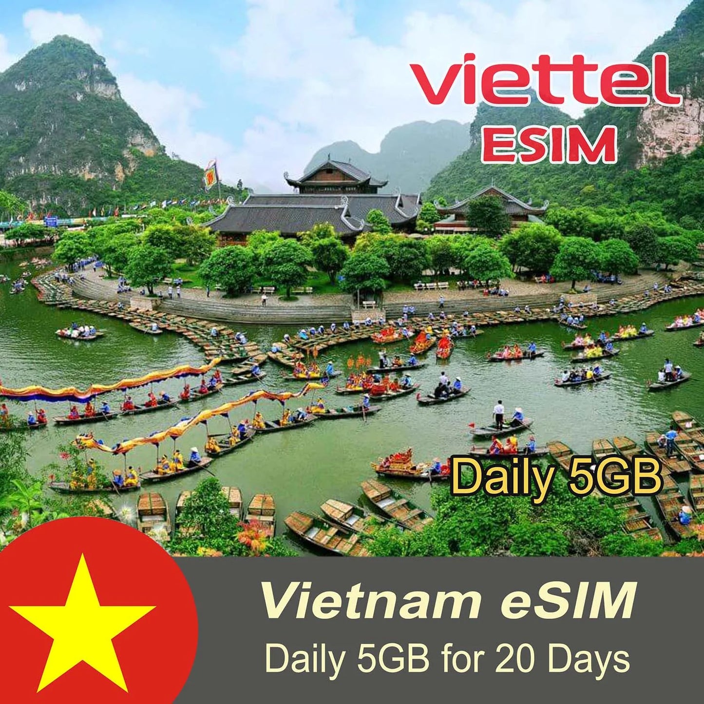 Viettel eSIM Daily 5GB For 10-15-20-30 Days