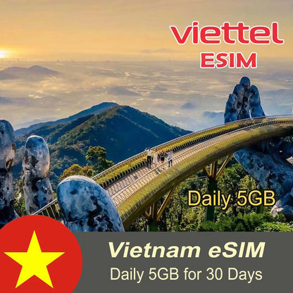 Viettel eSIM Daily 5GB For 10-15-20-30 Days