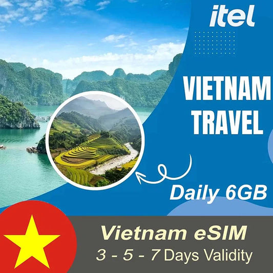 eSIM Vietnam for Tourist Daily 6GB For 3-5-7 Days