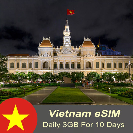 Vietnam eSIM Daily 3 GB Data + Free Chat Apps for 10 days | Giga 30
